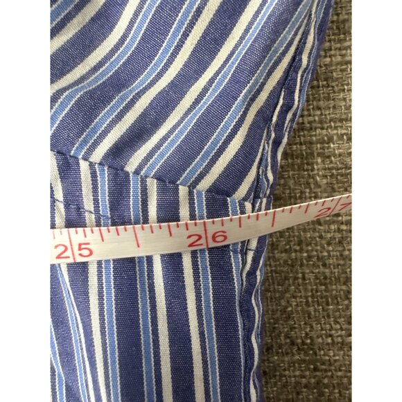 Chaps Mens Blue White Striped Button Down Collared Shirt Long Sleeve Size Large - Picture 5 of 6